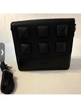 Dasti Black Quilted Stud Crossbody Bag